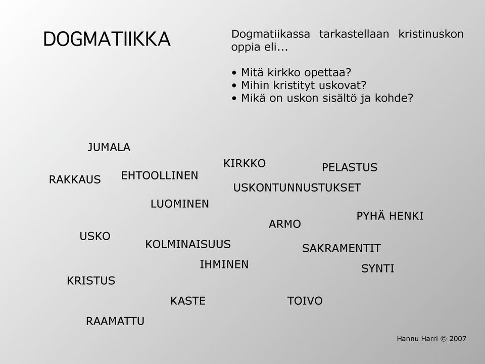 Mikä on uskon sisältö ja kohde?