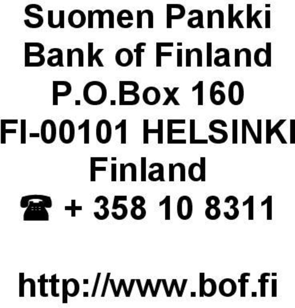 Box 160 FI-00101