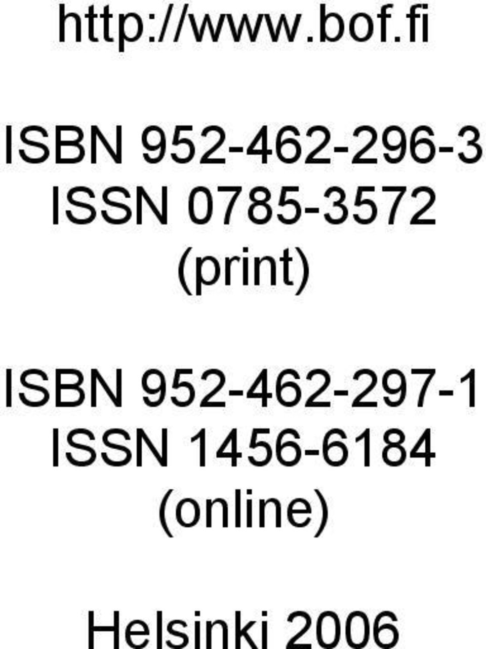 0785-3572 (print) ISBN