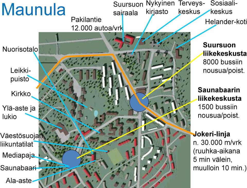 Suursuon liikekeskusta 8000 bussiin nousua/poist.