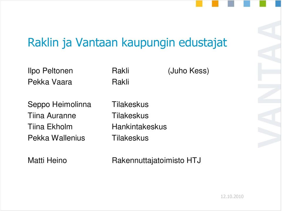 Auranne Tiina Ekholm Pekka Wallenius Tilakeskus