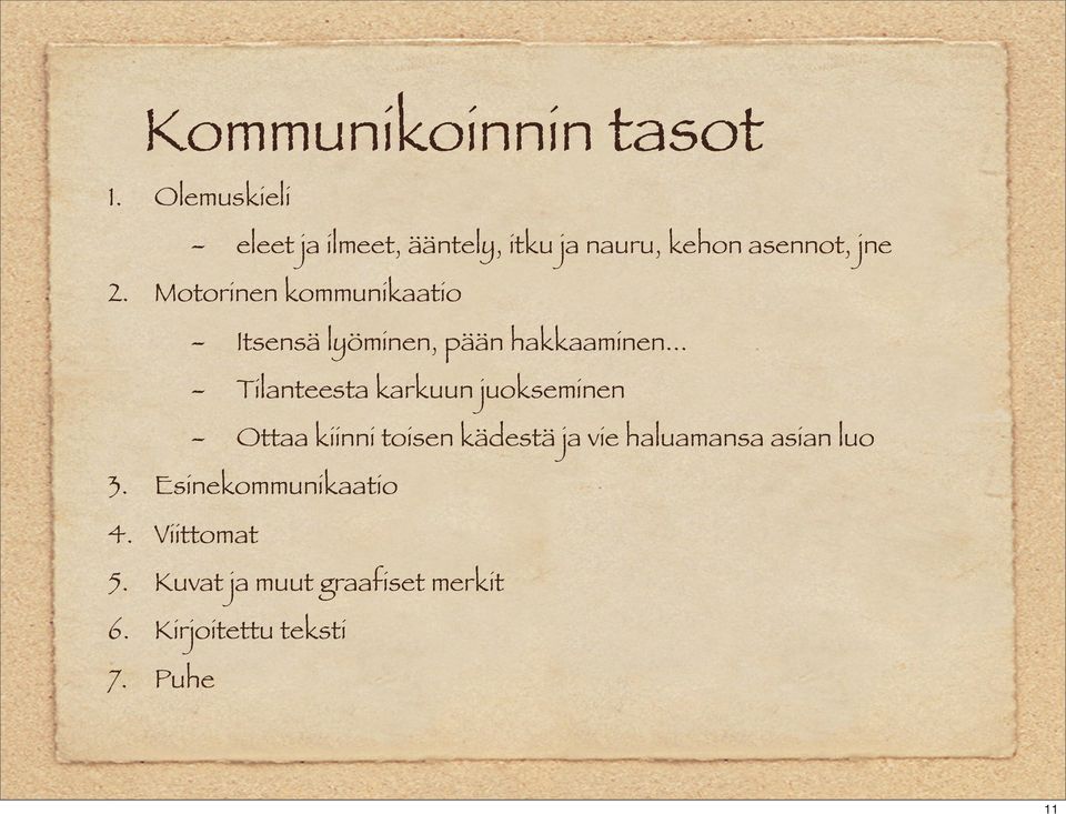 Motorinen kommunikaatio - Itsensä lyöminen, pään hakkaaminen.