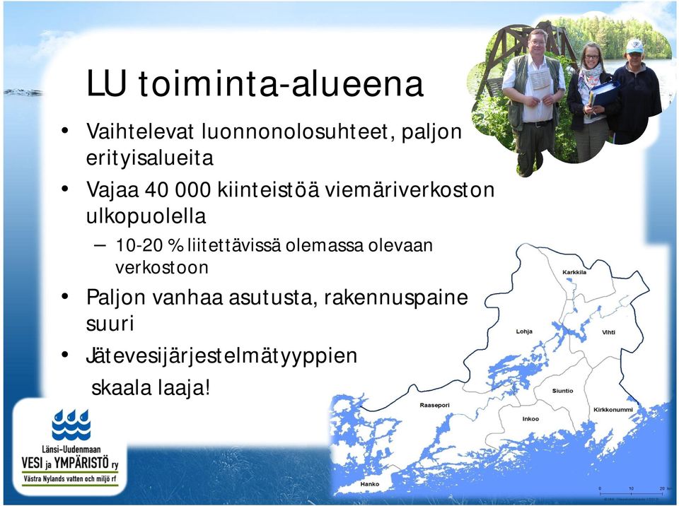 ulkopuolella 10-20 % liitettävissä olemassa olevaan verkostoon