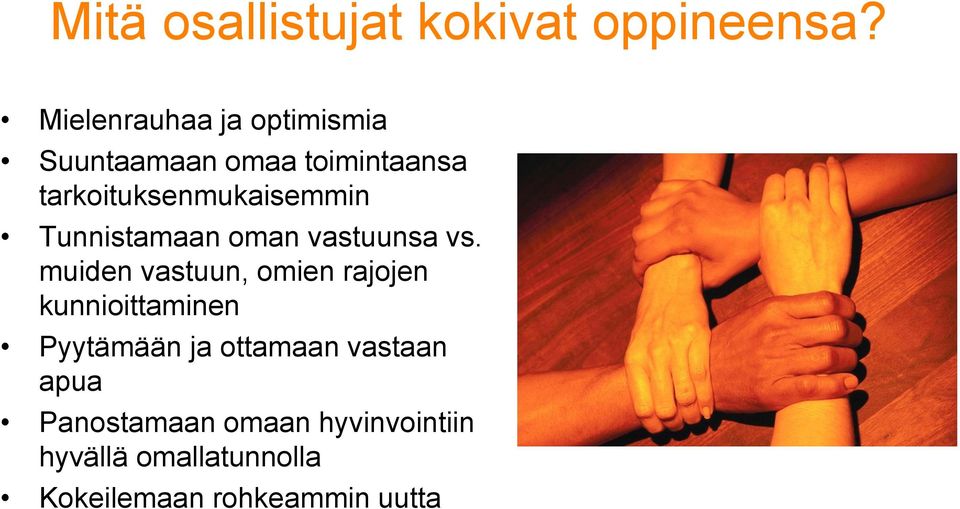 tarkoituksenmukaisemmin Tunnistamaan oman vastuunsa vs.