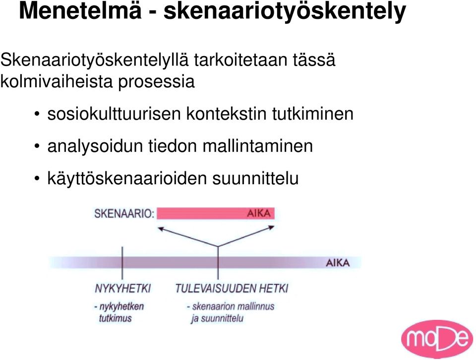 kolmivaiheista prosessia sosiokulttuurisen