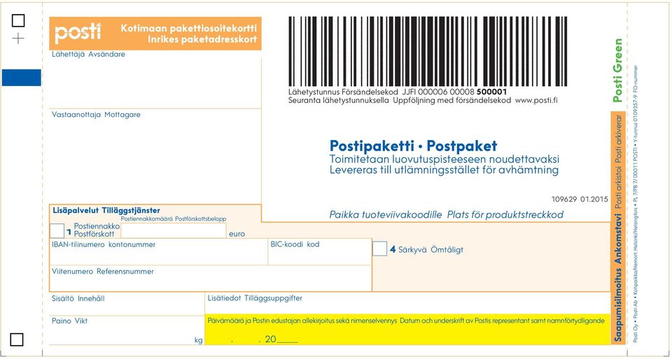 Postipaketti Postpaket - PDF Ilmainen lataus
