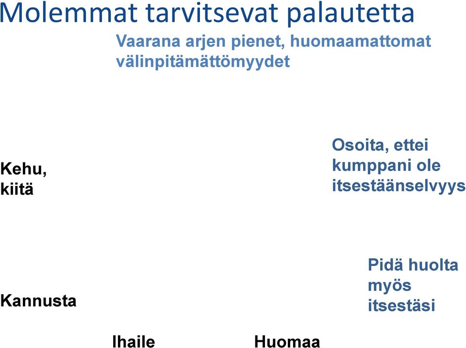 Kehu, kiitä Osoita, ettei kumppani ole