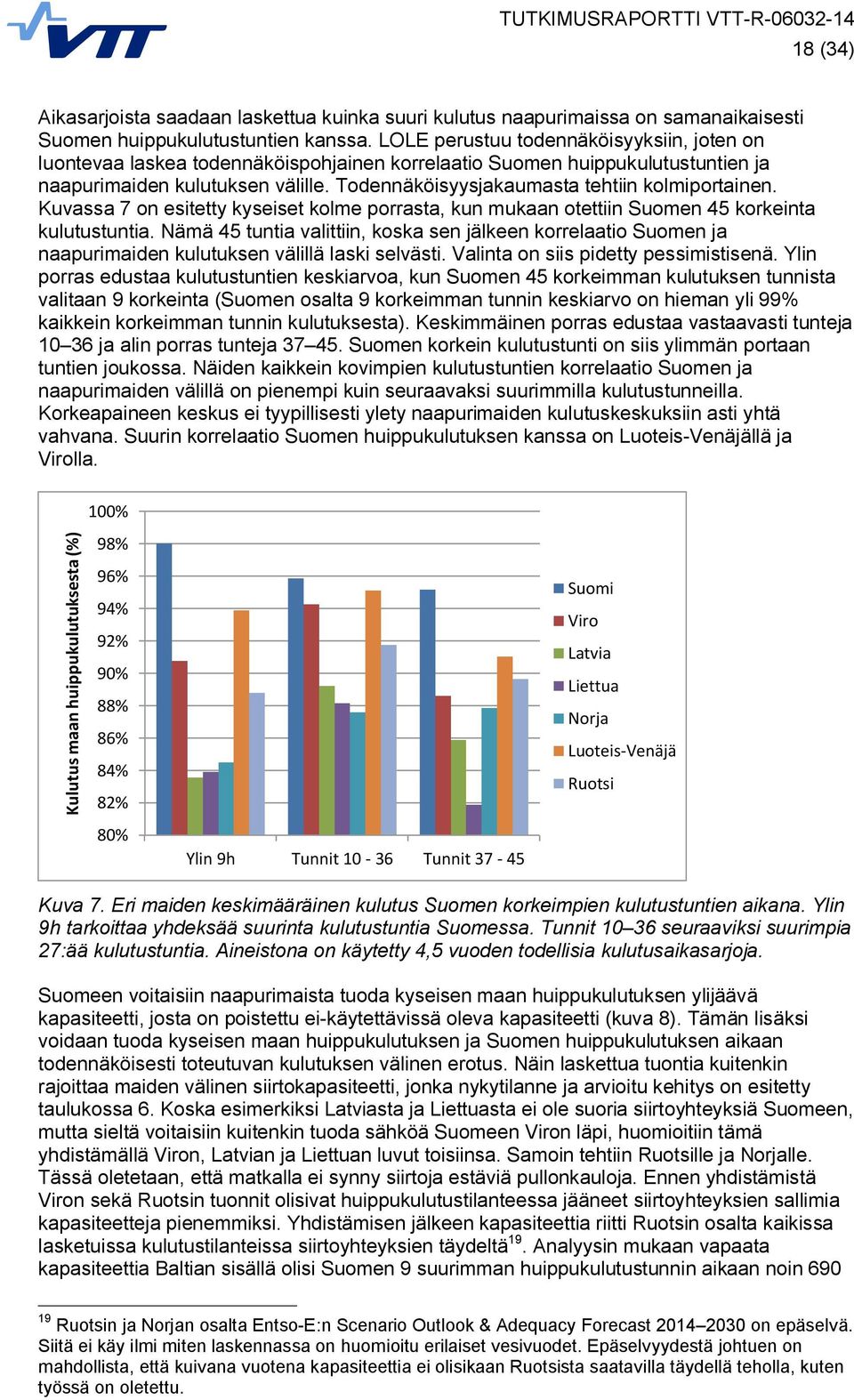 Todennäköisyysjakaumasta tehtiin kolmiportainen. Kuvassa 7 on esitetty kyseiset kolme porrasta, kun mukaan otettiin Suomen 45 korkeinta kulutustuntia.