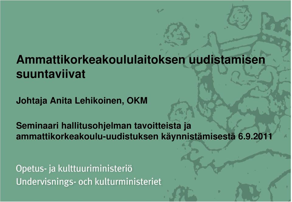 Seminaari hallitusohjelman tavoitteista ja