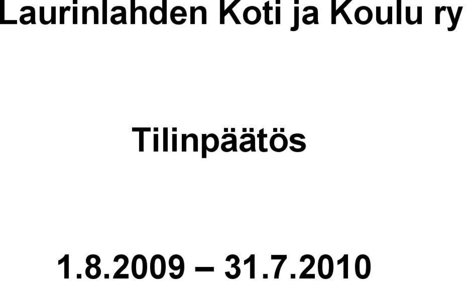 ry Tilinpäätös