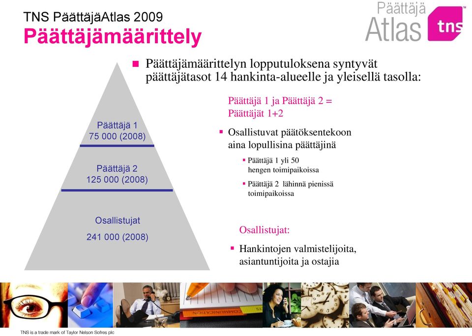 Osallistuvat päätöksentekoon aina lopullisina päättäjinä Päättäjä 1 yli 50 hengen toimipaikoissa Päättäjä 2