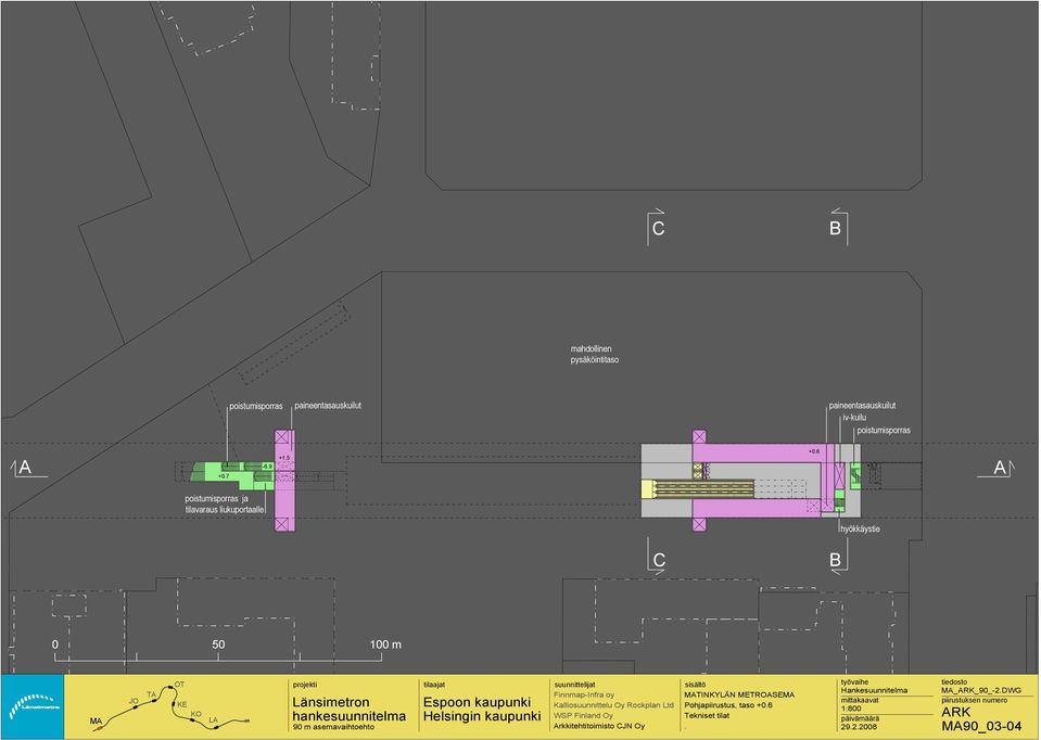 METROSEM Kalliosuunnittelu Oy Rockplan Ltd Pohjapiirustus,