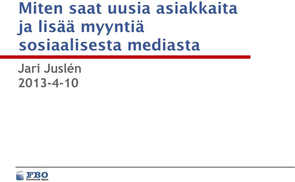 myyntiä sosiaalisesta