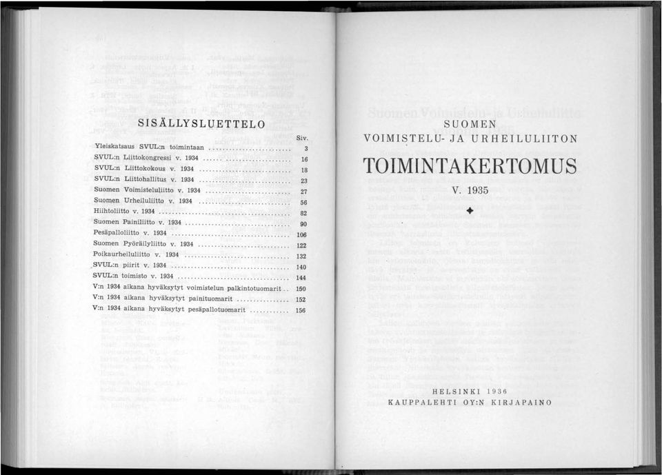1934........ 122 Poikaurheiluliitto v. 1934.................. 132. SVUL:n piirit v. 1934........... 140 SVUL:n toimisto v. 1934... 144 V:n 1934 aikana hyväksytyt vqimistelun palkintotuomarit.