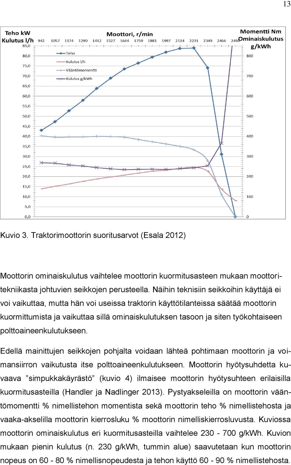 työkohtaiseen polttoaineenkulutukseen. Edellä mainittujen seikkojen pohjalta voidaan lähteä pohtimaan moottorin ja voimansiirron vaikutusta itse polttoaineenkulutukseen.