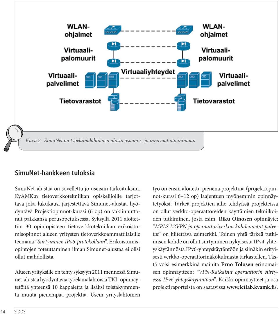 Syksyllä 2011 aloitettiin 30 opintopisteen tietoverkkotekniikan erikoistumisopinnot alueen yritysten tietoverkkoammattilaisille teemana Siirtyminen IPv6-protokollaan.