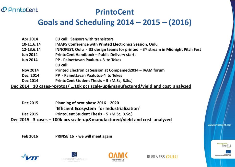 14 IMAPS Conference with Printed Electronics Session, Oulu 12-13.6.