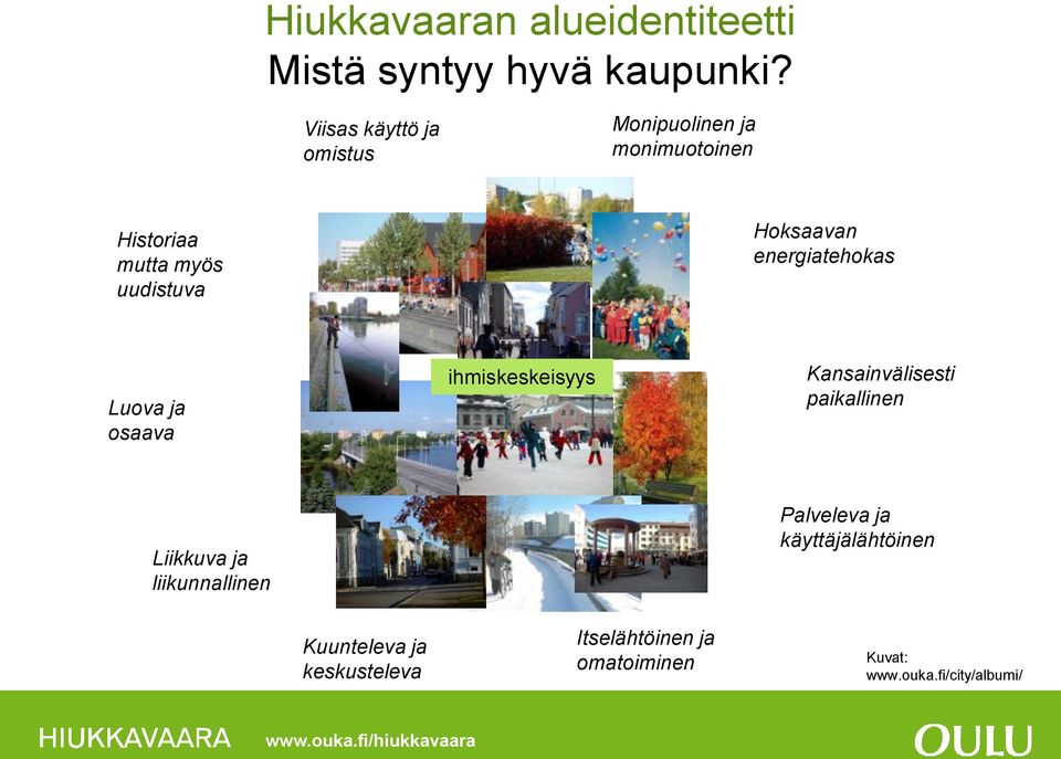 Hoksaavan energiatehokas Luova ja osaava ihmiskeskeisyys Kansainvälisesti paikallinen