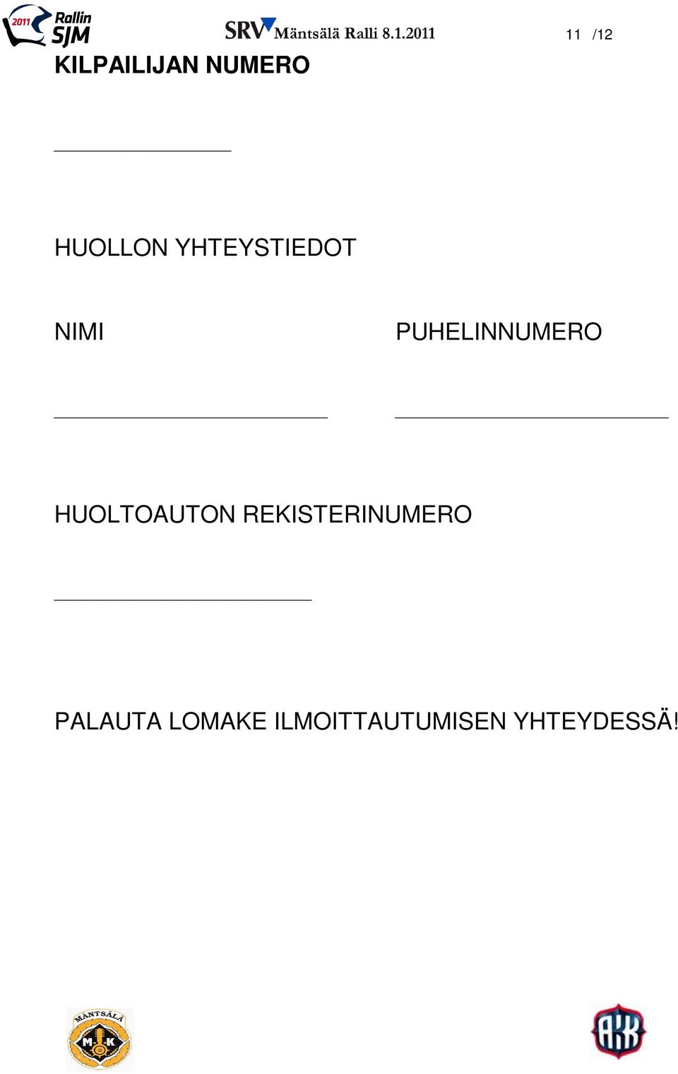 HUOLTOAUTON REKISTERINUMERO