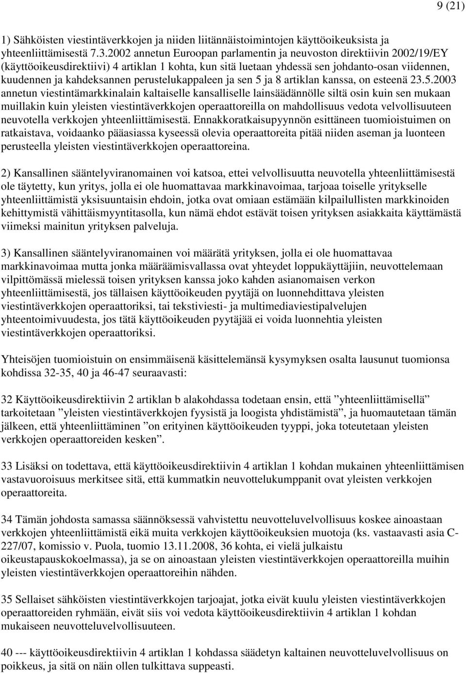 perustelukappaleen ja sen 5 