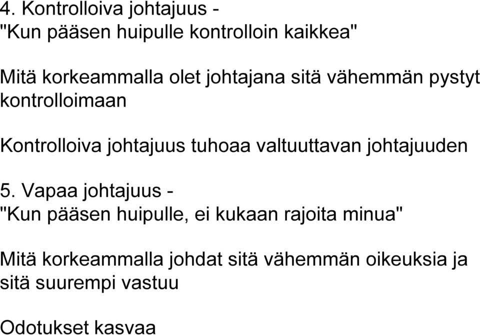 valtuuttavan johtajuuden 5.