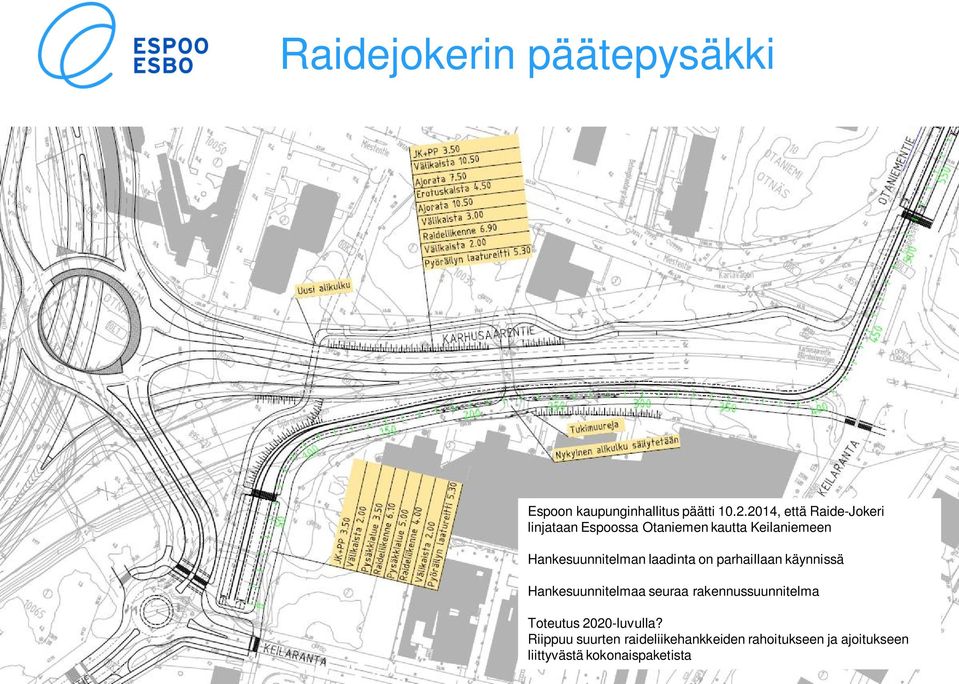 laadinta on parhaillaan käynnissä Hankesuunnitelmaa seuraa rakennussuunnitelma Toteutus