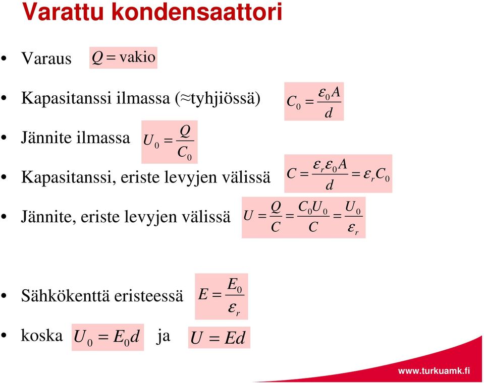 eriste levyjen välissä Jännite, eriste levyjen