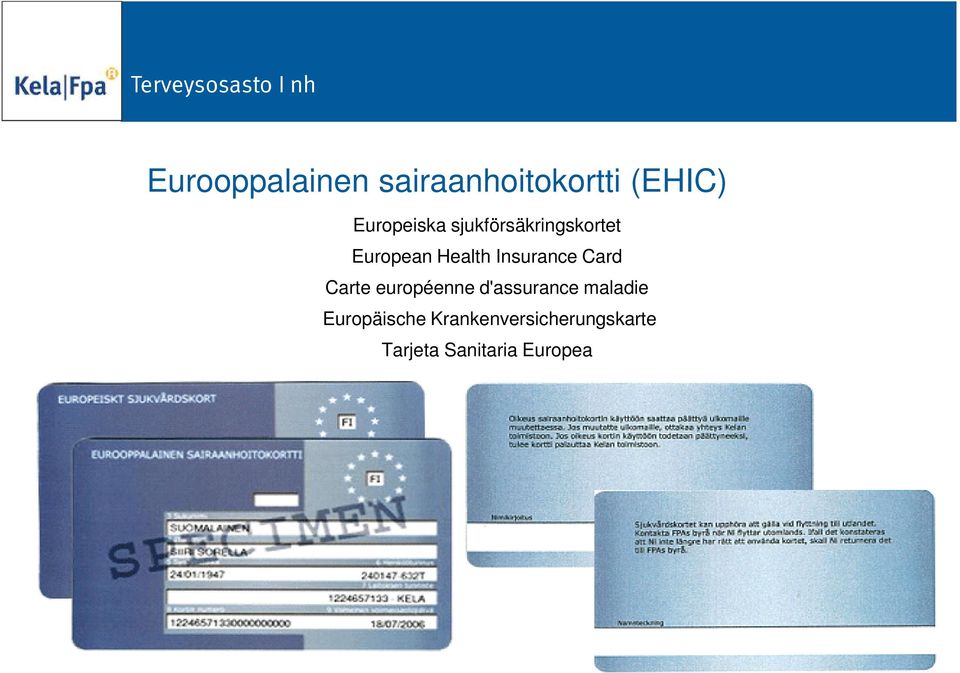 Card Carte européenne d'assurance maladie