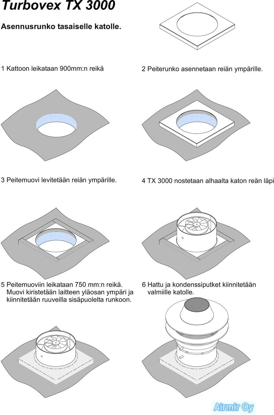 3 Peitemuovi levitetään reiän ympärille.