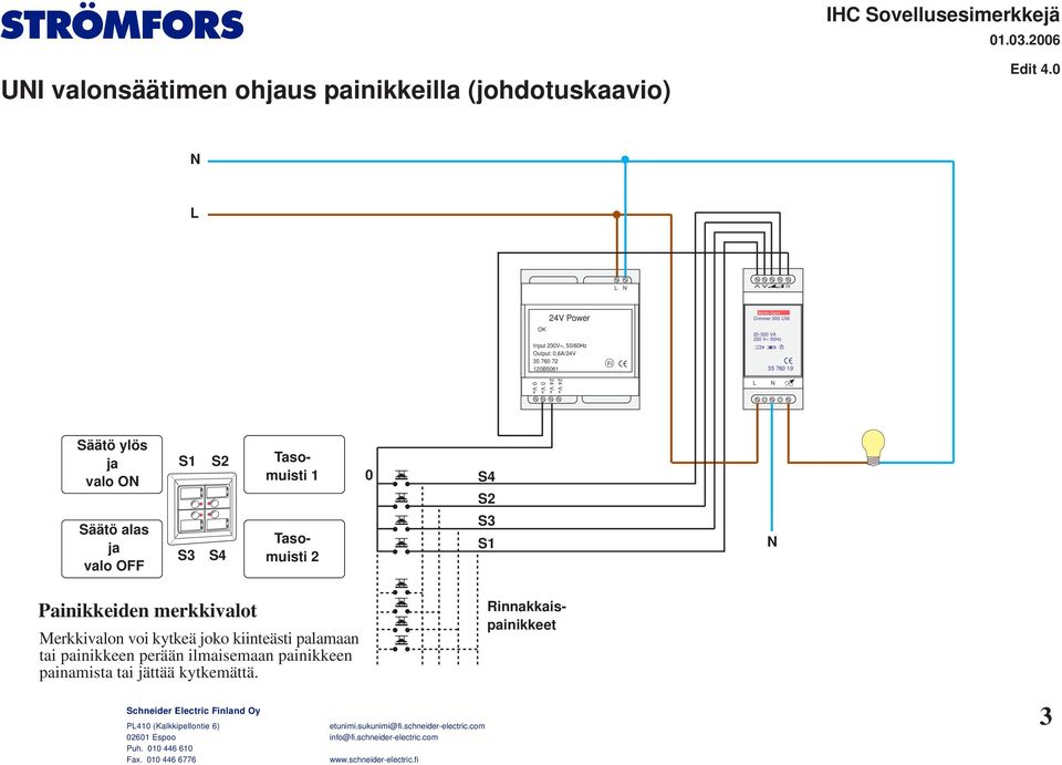 Tasomuisti Tasomuisti 0 S S S S Painikkeiden merkkivalot Merkkivalon voi kytkeä joko kiinteästi