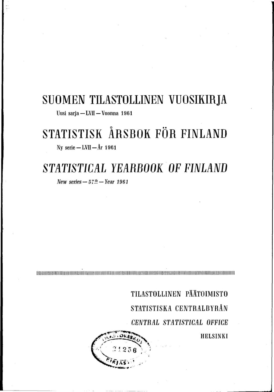 YEARBOOK OF FINLAND New series 57b Year 96 TILASTOLLINEN