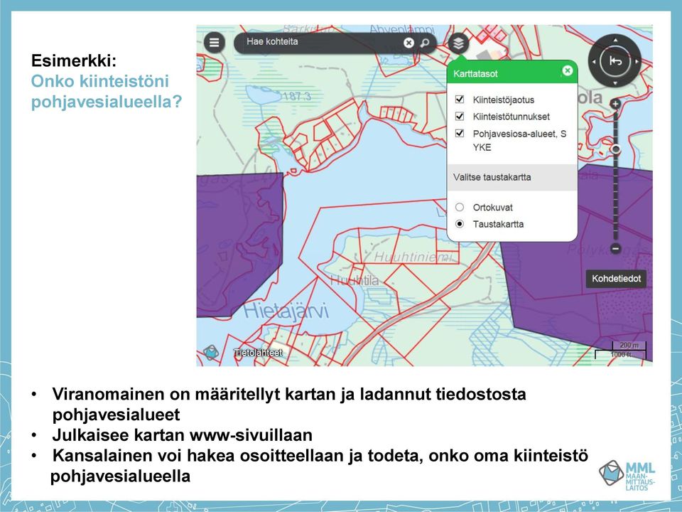 pohjavesialueet Julkaisee kartan www-sivuillaan Kansalainen