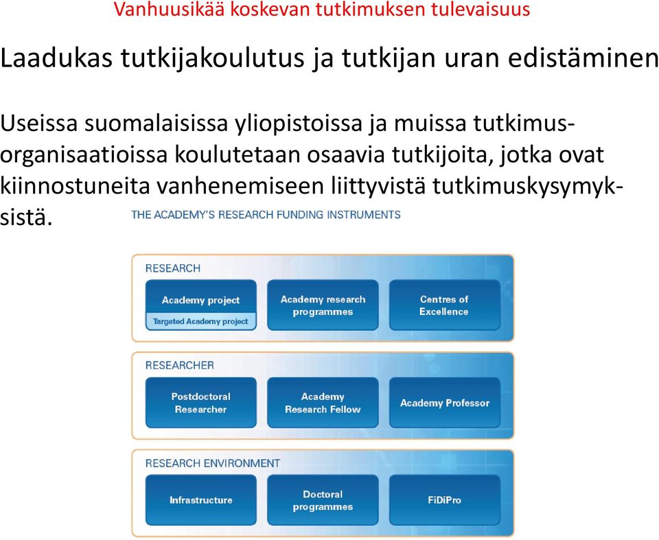 tutkimusorganisaatioissa koulutetaan osaavia tutkijoita,