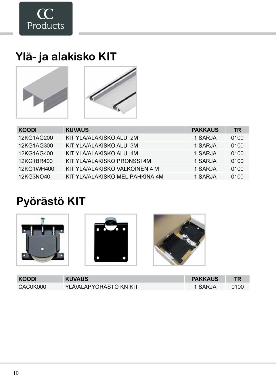 4M 1 SARJA 0100 12KG1BR400 KIT YLÄ/ALAKISKO PRONSSI 4M 1 SARJA 0100 12KG1WH400 KIT YLÄ/ALAKISKO