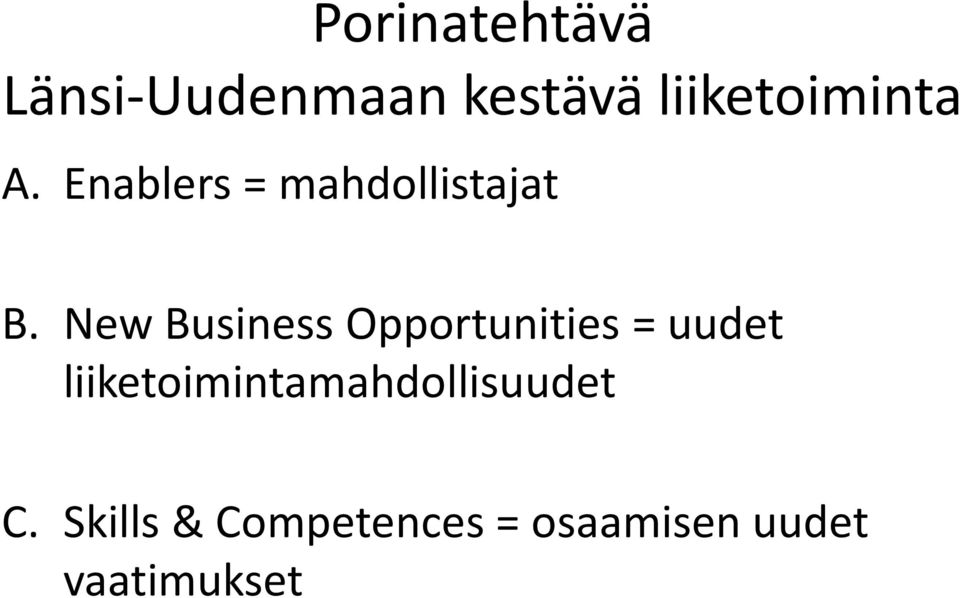 New Business Opportunities = uudet