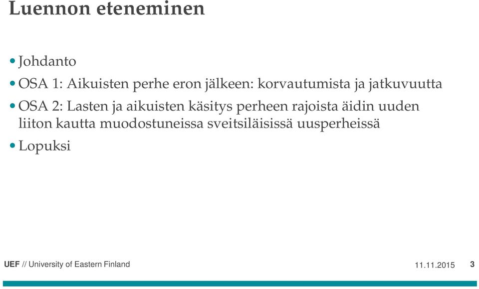 aikuisten käsitys perheen rajoista äidin uuden liiton