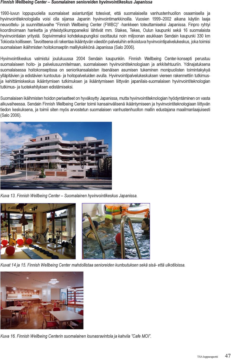 Vuosien 1999 2002 aikana käytiin laaja neuvottelu- ja suunnitteluvaihe Finnish Wellbeing Center (FWBC) -hankkeen toteuttamiseksi Japanissa.