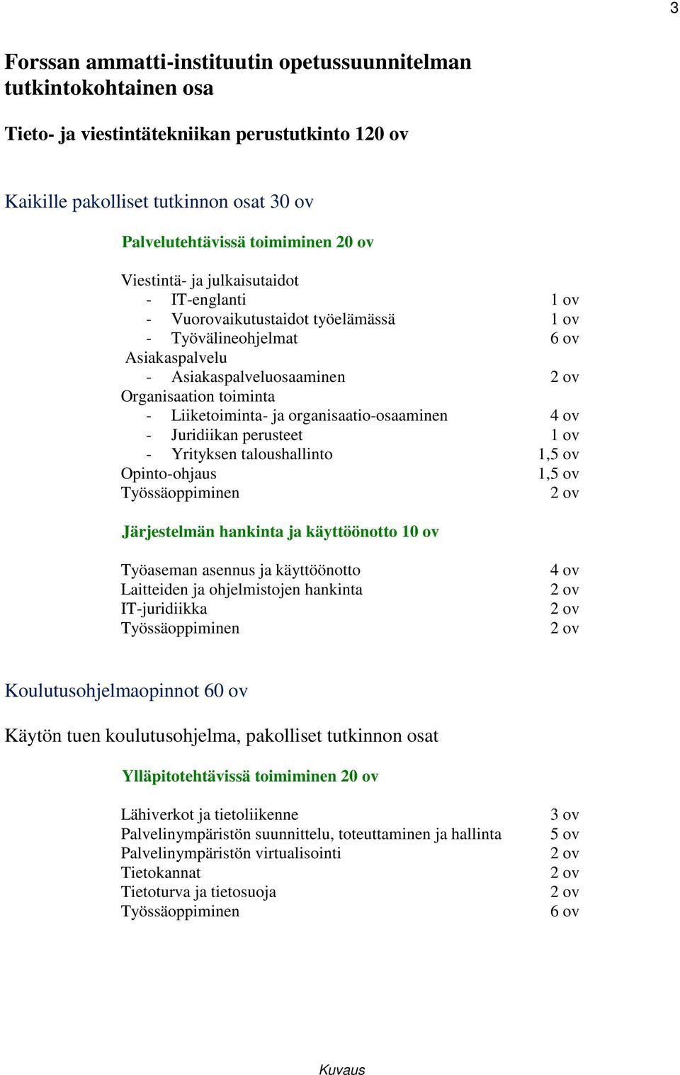 ja organisaatio-osaaminen 4 ov - Juridiikan perusteet 1 ov - Yrityksen taloushallinto 1,5 ov Opinto-ohjaus 1,5 ov Työssäoppiminen 2 ov Järjestelmän hankinta ja käyttöönotto 10 ov Työaseman asennus ja