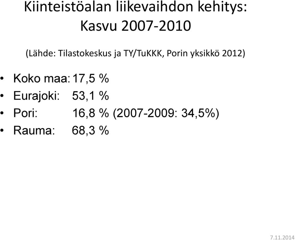 Porin yksikkö 2012) Koko maa: 17,5 % Eurajoki: