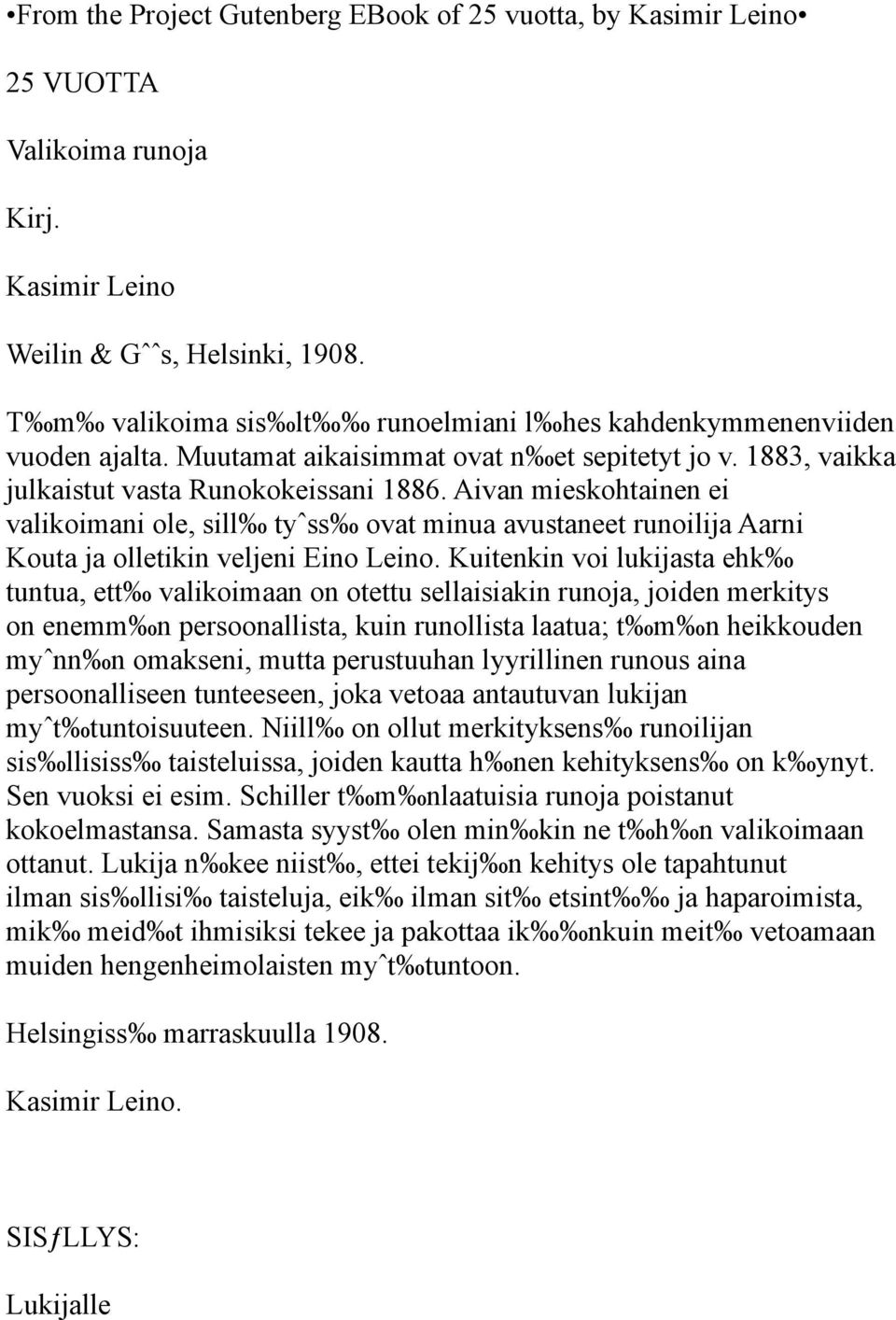 From The Project Gutenberg Ebook Of 25 Vuotta By Kasimir Leino Pdf Free Download