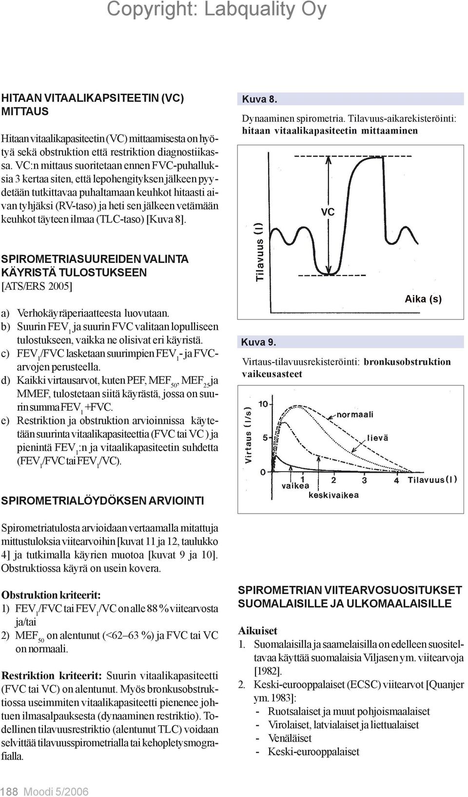 keuhkot täyteen ilmaa (TLC-taso) [Kuva 8]. Kuva 8. Dynaaminen spirometria.