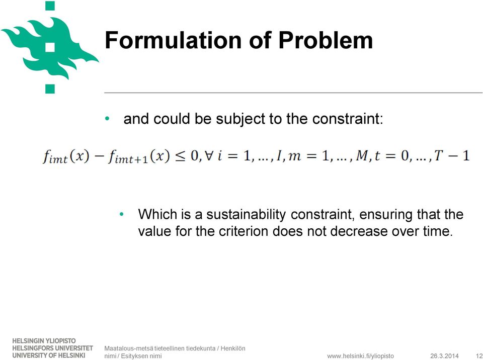 constraint, ensuring that the value for the