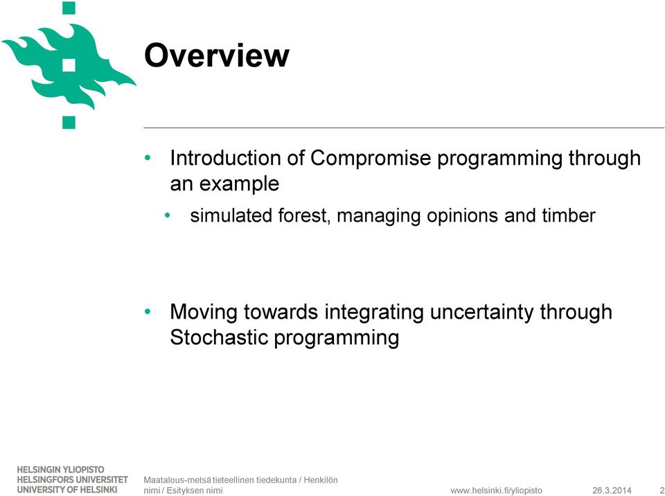 opinions and timber Moving towards integrating