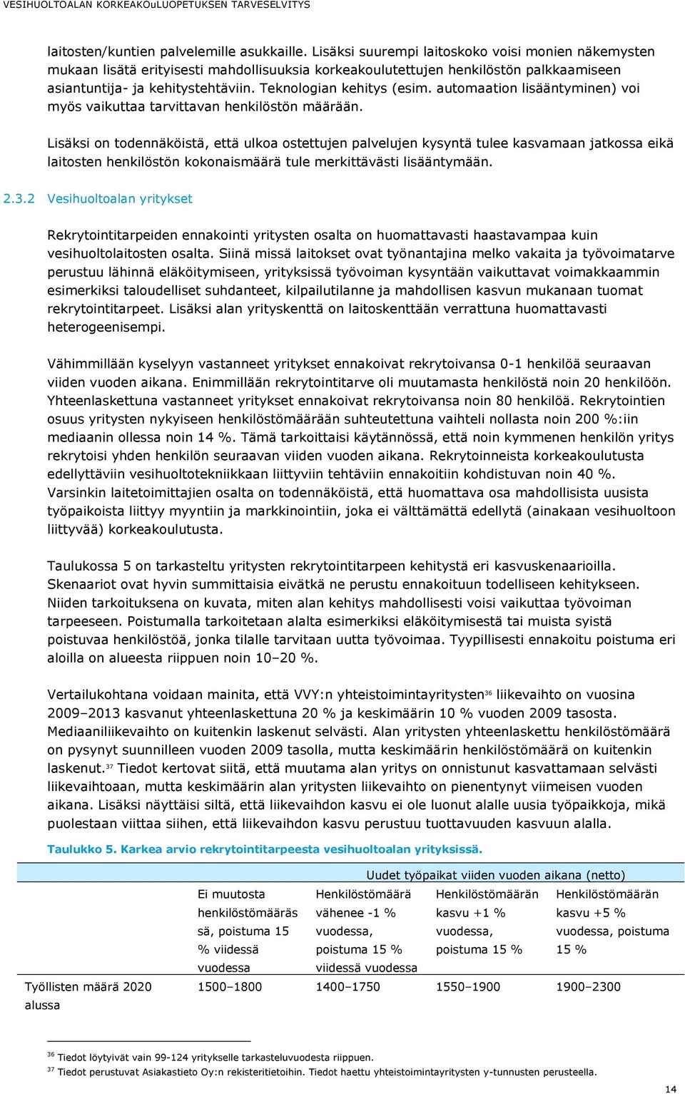 Teknologian kehitys (esim. automaation lisääntyminen) voi myös vaikuttaa tarvittavan henkilöstön määrään.