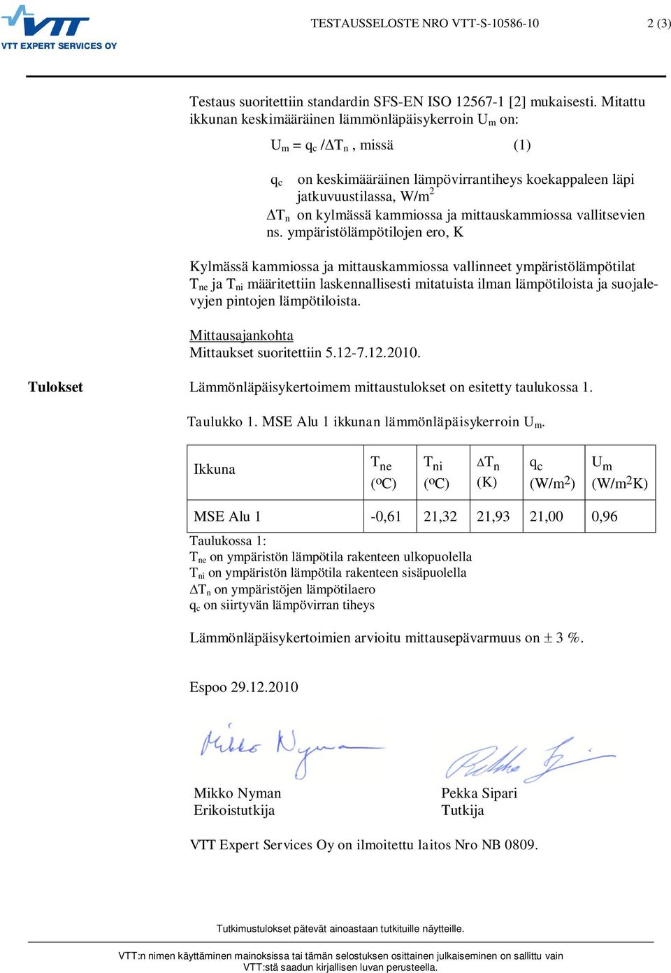 mittauskammiossa vallitsevien ns.