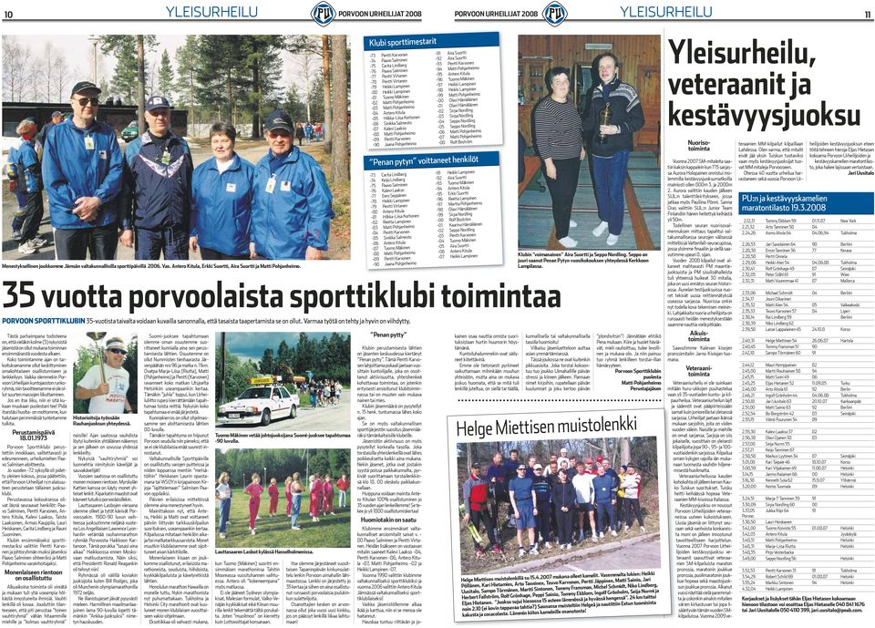 Koko toimintamme ajan on tarkoituksenamme ollut keskittyminen omakohtaiseen osallistumiseen ja lenkkeilyyn.