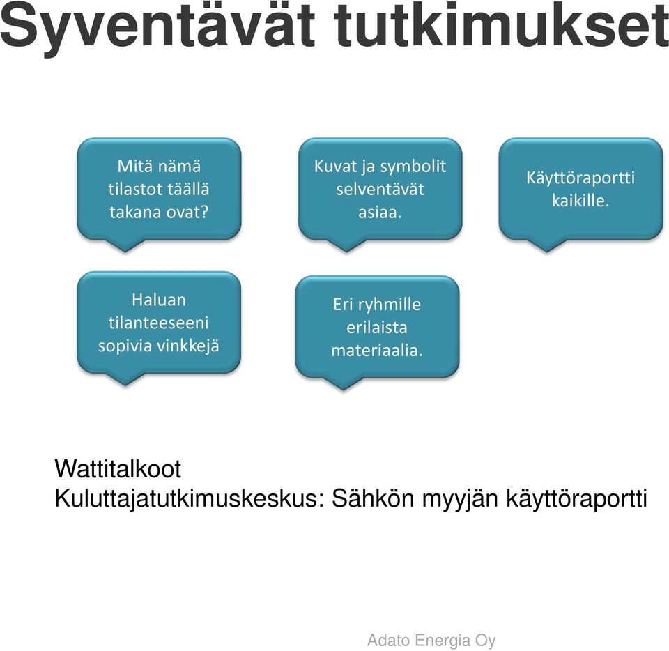 Haluan tilanteeseeni sopivia vinkkejä Eri ryhmille erilaista