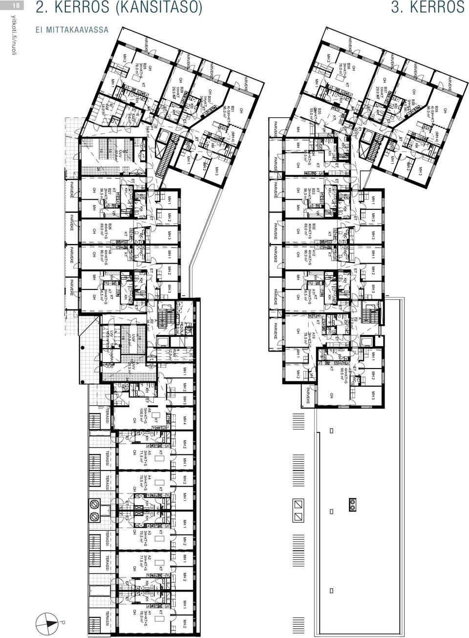 34,5 m 2 3 A B31 ( 4) 4(-5)H++ 96,0 m 2 B34 2H++ 50,5 m 2 56,5 m 2 55,0 m 2 B33 2H++ B32 4H++ 89,0 m 2 B35 2H++ B36 3H++ 78,0 m 2 () B 1 32,0 m 2 3 29,0 m 2 B37 1H+ 3.
