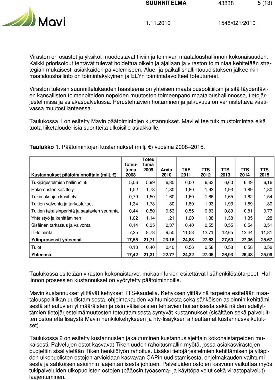 Alue- ja paikallishallintouudistuksen jälkeenkin maataloushallinto on toimintakykyinen ja ELYn toimintatavoitteet toteutuneet.