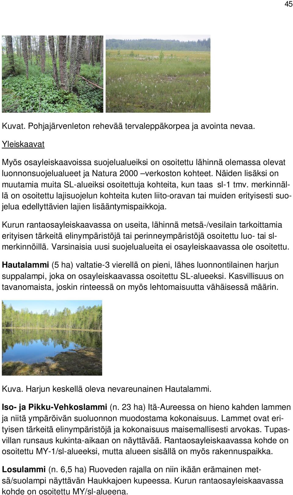 Näiden lisäksi on muutamia muita SL-alueiksi osoitettuja kohteita, kun taas sl-1 tmv.